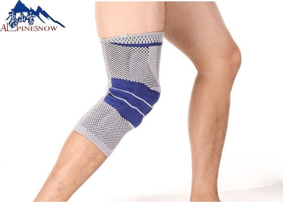 CINA 3D Circular Knit Fabric Patella Sleeve Silicone Sport Elastis Rajutan Knee Support Untuk Menjalankan Basketball pemasok